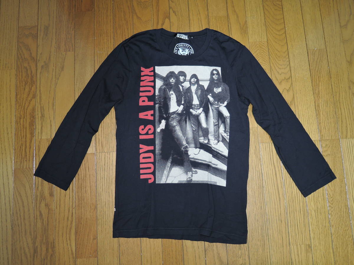 HYSTERIC GLAMOUR ヒステリックグラマー カットソー S 黒 ロンTシャツ RAMONES フォト /_画像1