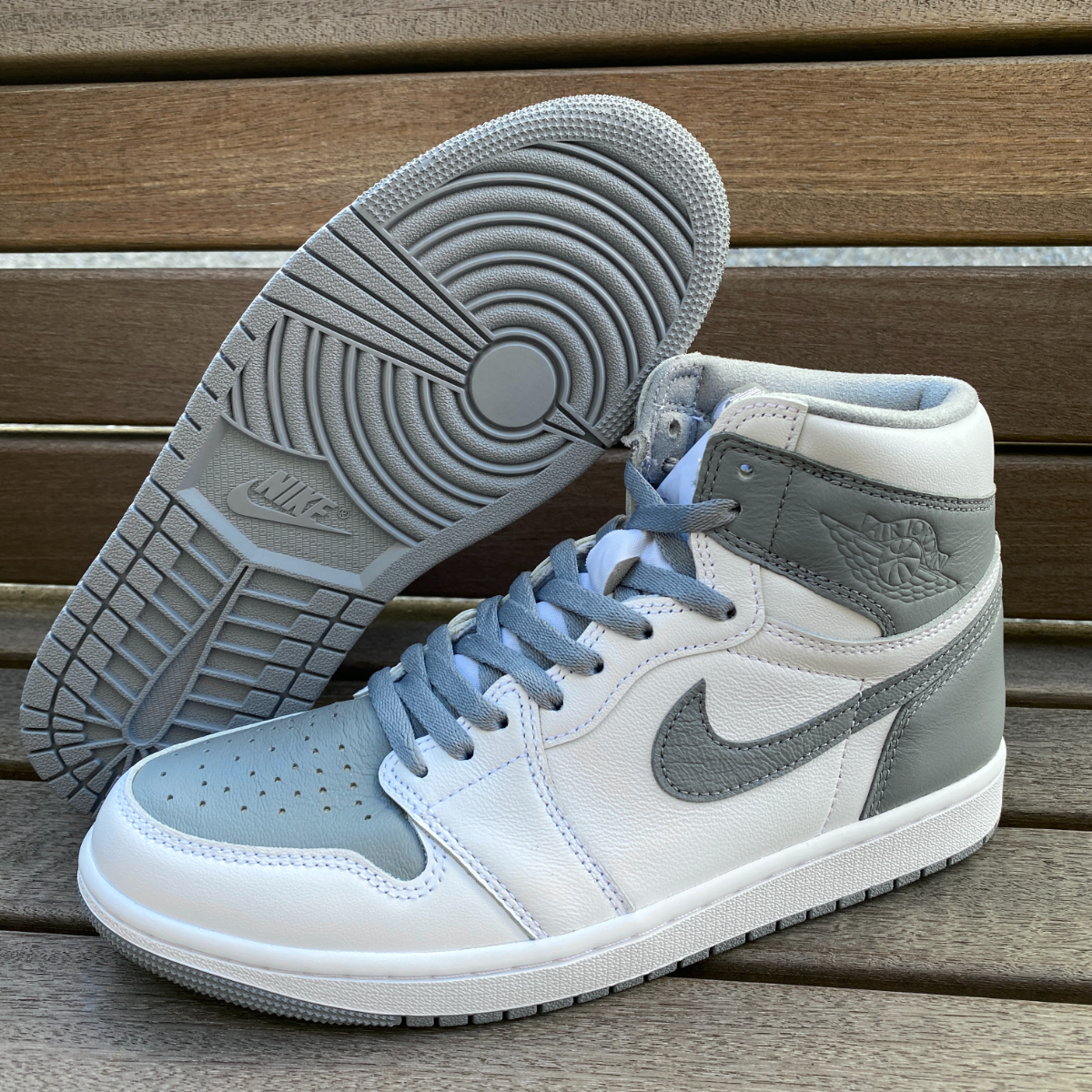 正規品 【us10】 NIKE ナイキ AIR JORDAN1 HIGH RETRO OG エアジョーダン1 レトロ ハイカット グレー Jumpman ジャンプマン 28cm GOAT_画像1