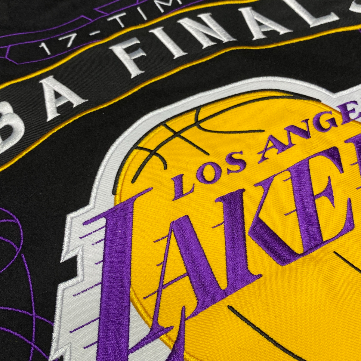 限定 【2XL】 JHデザイン LA Lakers ロサンゼルス レイカーズ NBA ファイナルズ チャンピオン 17Time リバーシブル スタジャン USA正規品_画像7
