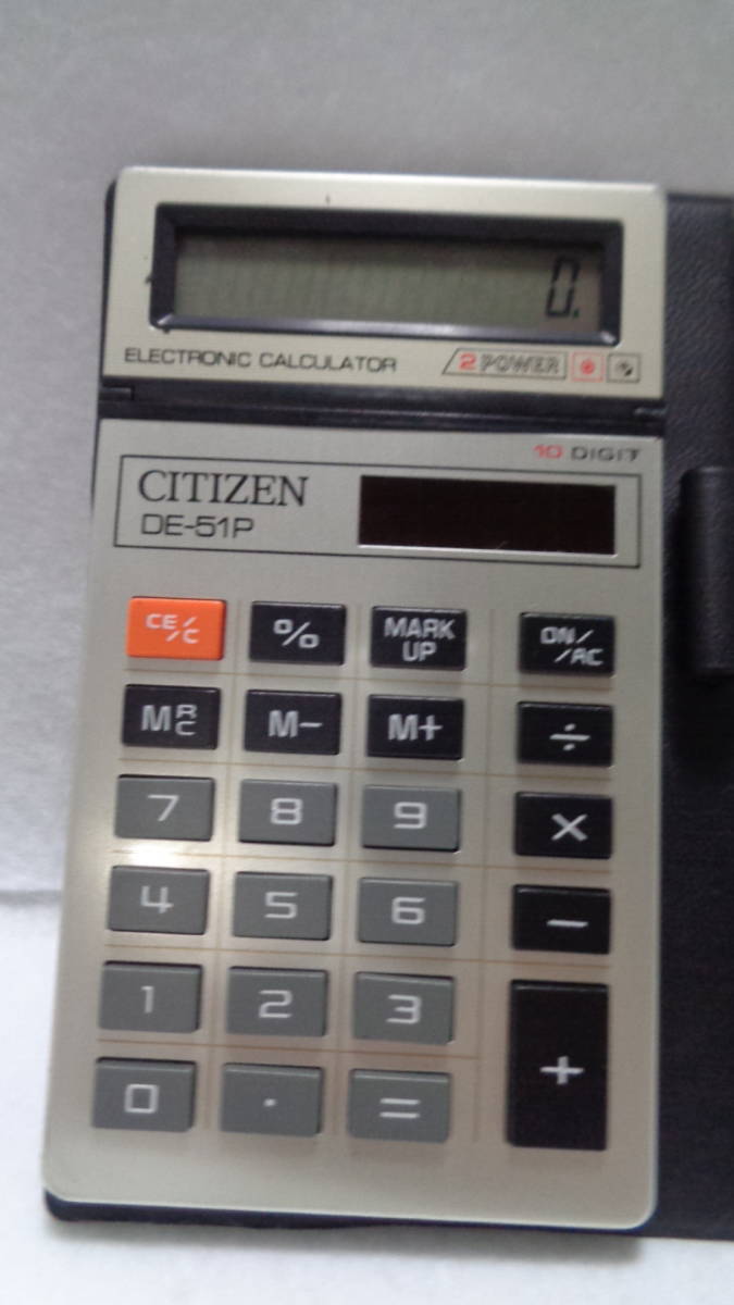 ★レトロ☆ZZZ★珍品「[送料370円] CITIZEN 電卓 DE-51P 手帳型 約13×9cm シチズン」 昭和レトロ 当時物 現状渡し