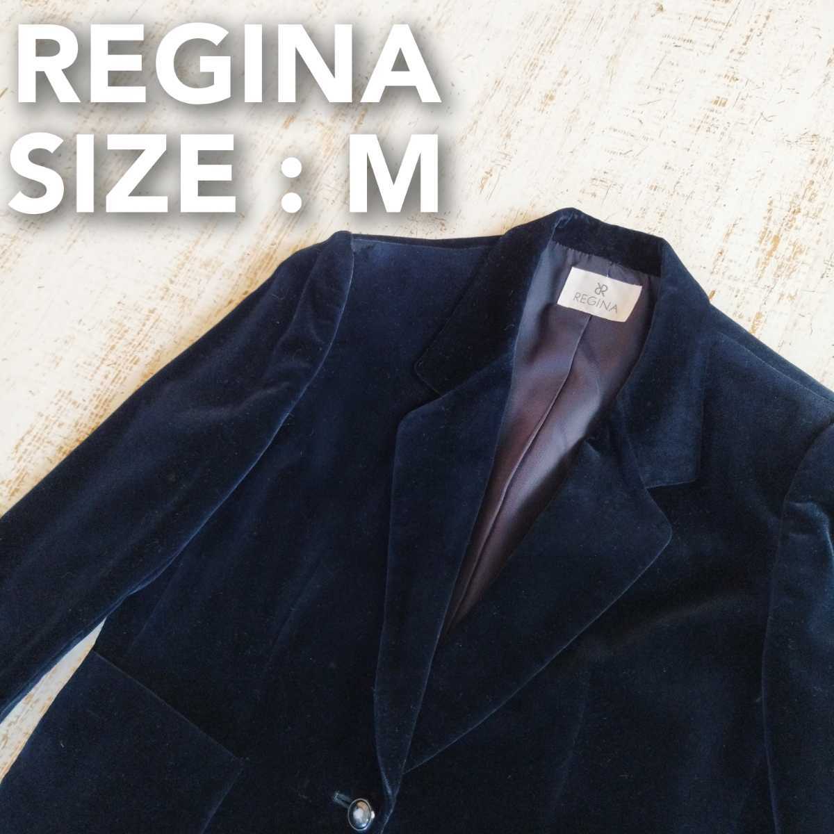 REGINA regina suit setup velour navy navy blue M tweed jacket bell bed skirt suit 