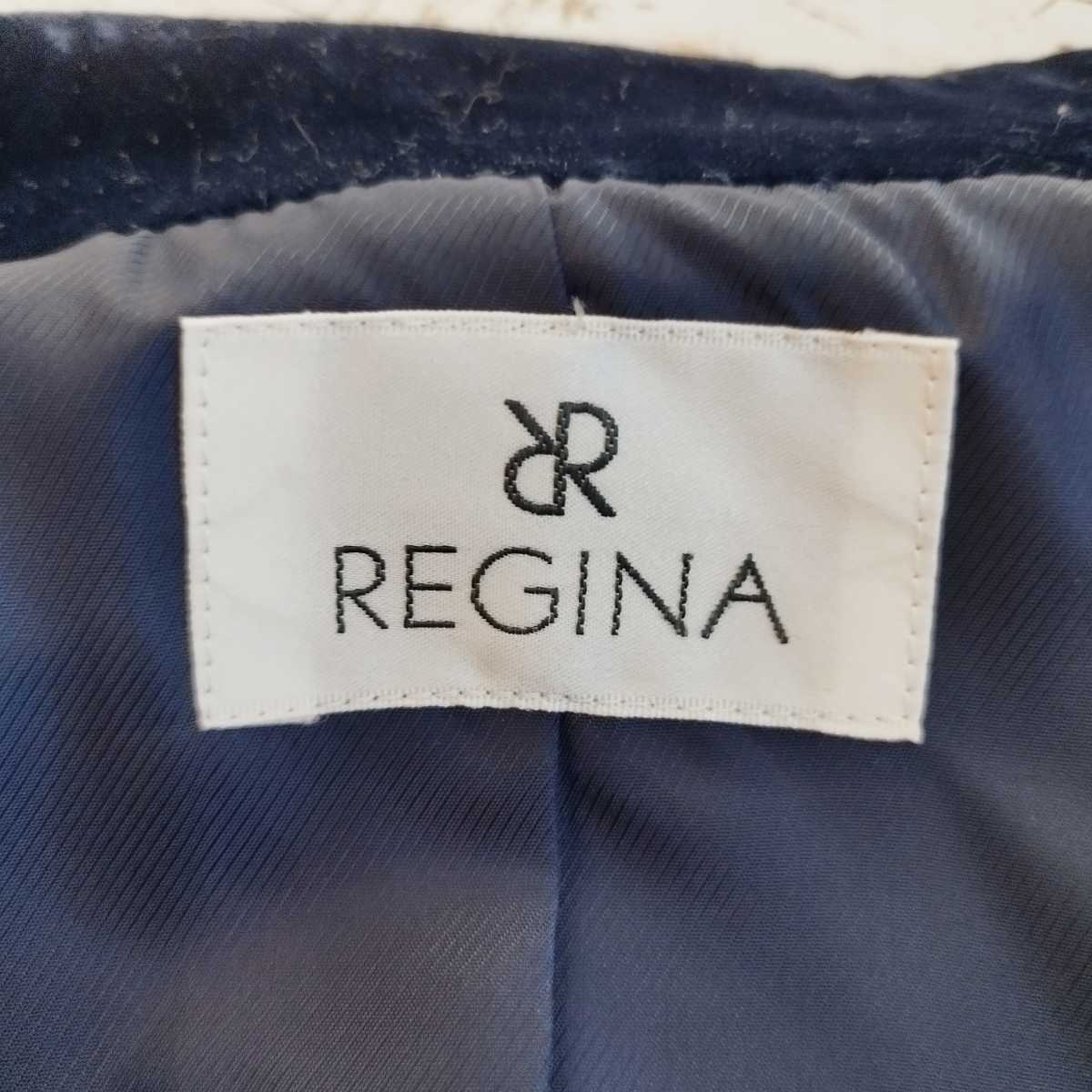 REGINA regina suit setup velour navy navy blue M tweed jacket bell bed skirt suit 