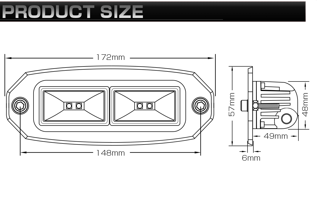  embedded exclusive use LED light Pod 40W foglamp backing lamp working light assistance light . flash mount type 12V/24V IP67 P-533