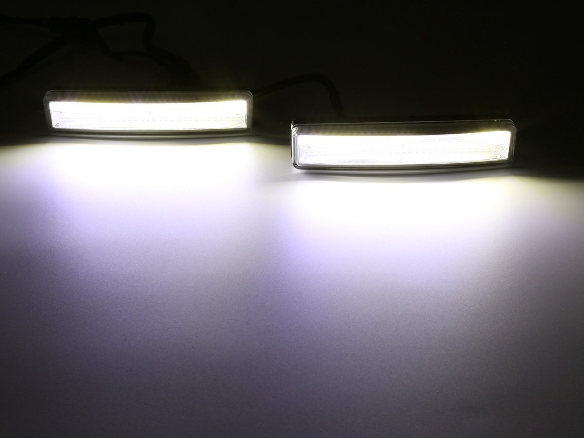 COB-LED デイライト ホワイト/アンバー ウインカー時はアンバーで点滅するツインカラー 防水アルミケース採用の上質モデル 12V専用 P-139_画像5