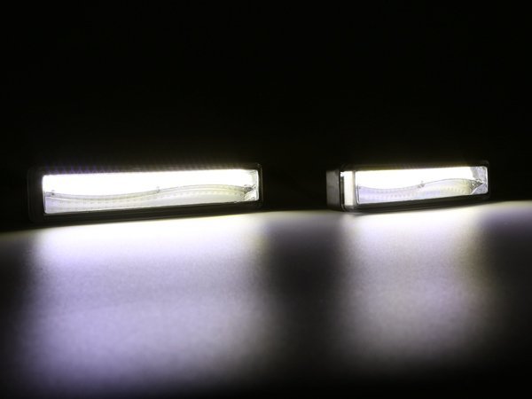 COB-LED デイライト ホワイト/アンバー ウインカー時はアンバーで点滅するツインカラー 防水アルミケース採用の上質モデル 12V専用 P-139_画像4