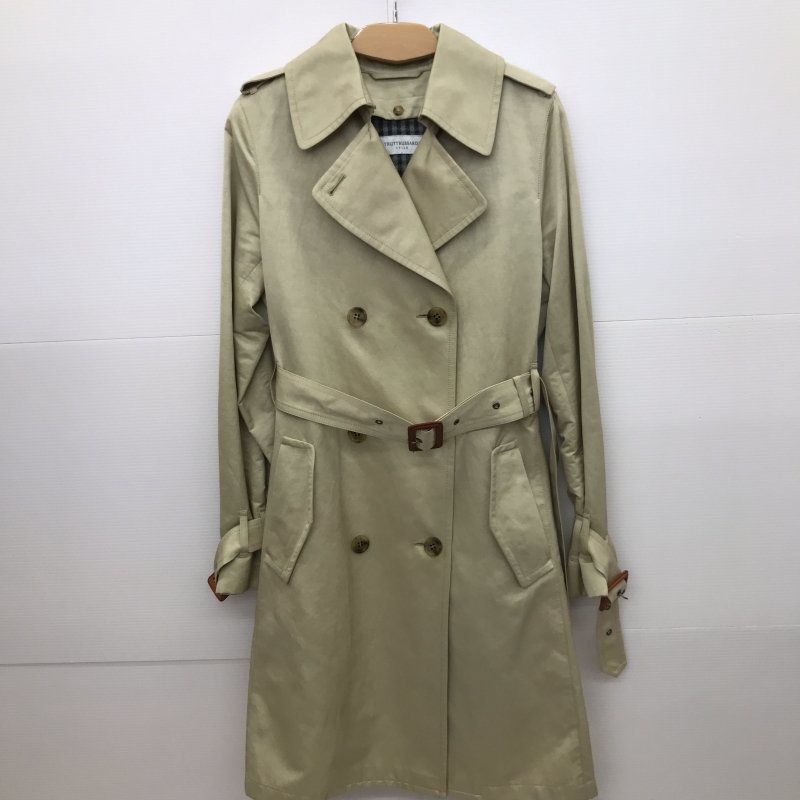 ＴＲＵＳＳＡＲＤＩ トレンチ コート ３８ Ｍ ベージュ トラサルディ ベルト付 ライナー付 アウター ブルゾン 洋品婦人服/255 