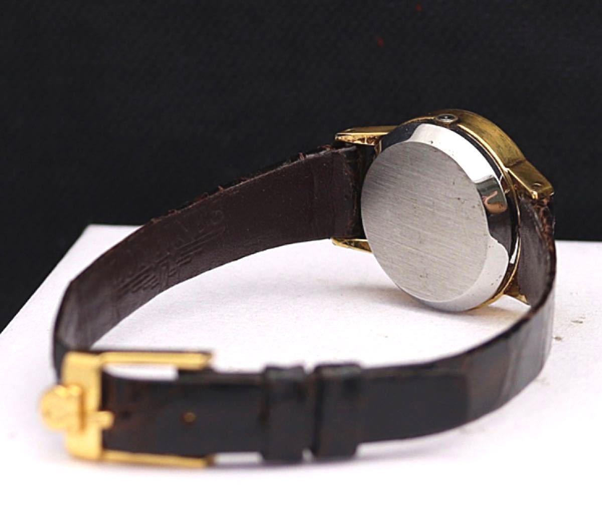 稼働品】OMEGA オメガ デビル ゴールド文字盤 QZ レディース 腕時計