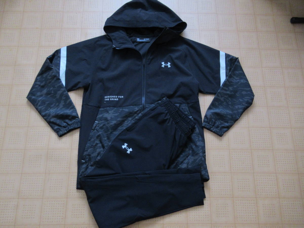 即決新品 XLサイズ UNDER ARMOUR ジャージ上下セット セットアップ ブラック アンダーアーマー