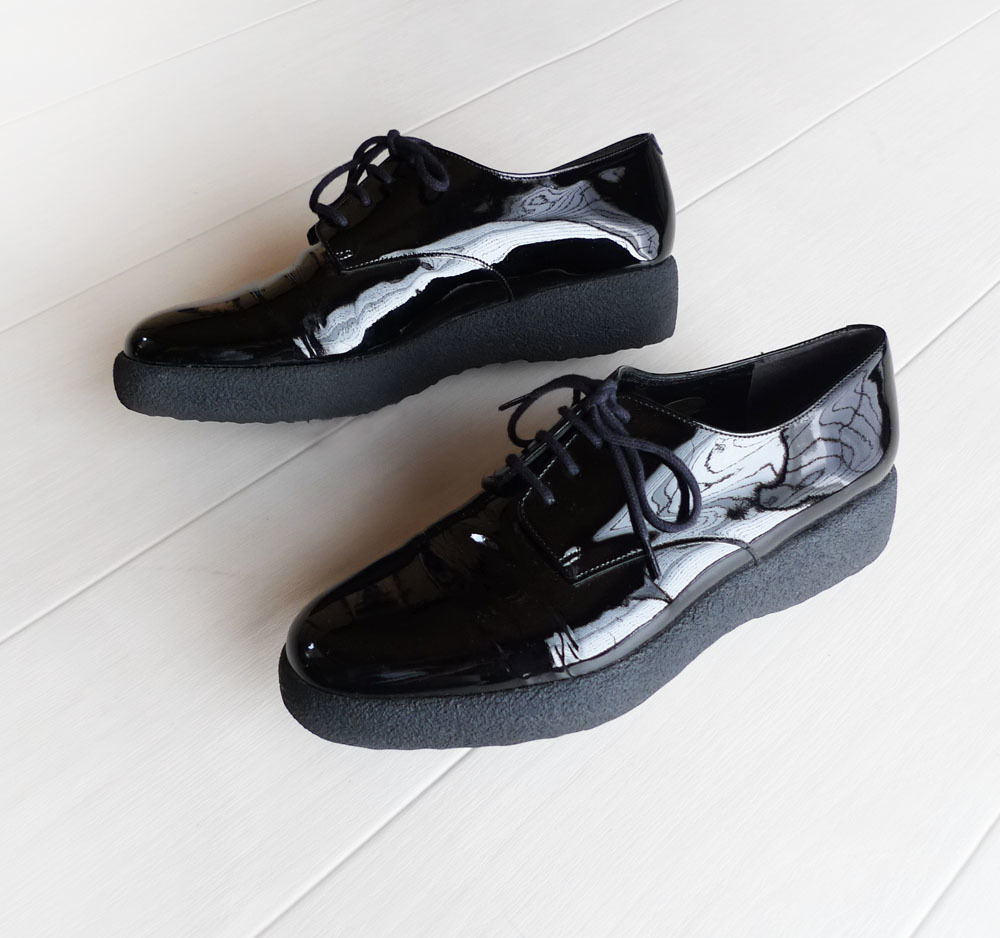 トゥモローランド購入 定価8万「Robert Clergerie」ブラックのシューズ size37(23.5～24cm) ロベール クレジュリー レースアップシューズ