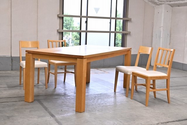 メープル家具の専門店 SERVE/サーブ 60万 ダイニング5点セット テーブル チェア 椅子 無垢材 180cm ナチュラル 高級 シンプル
