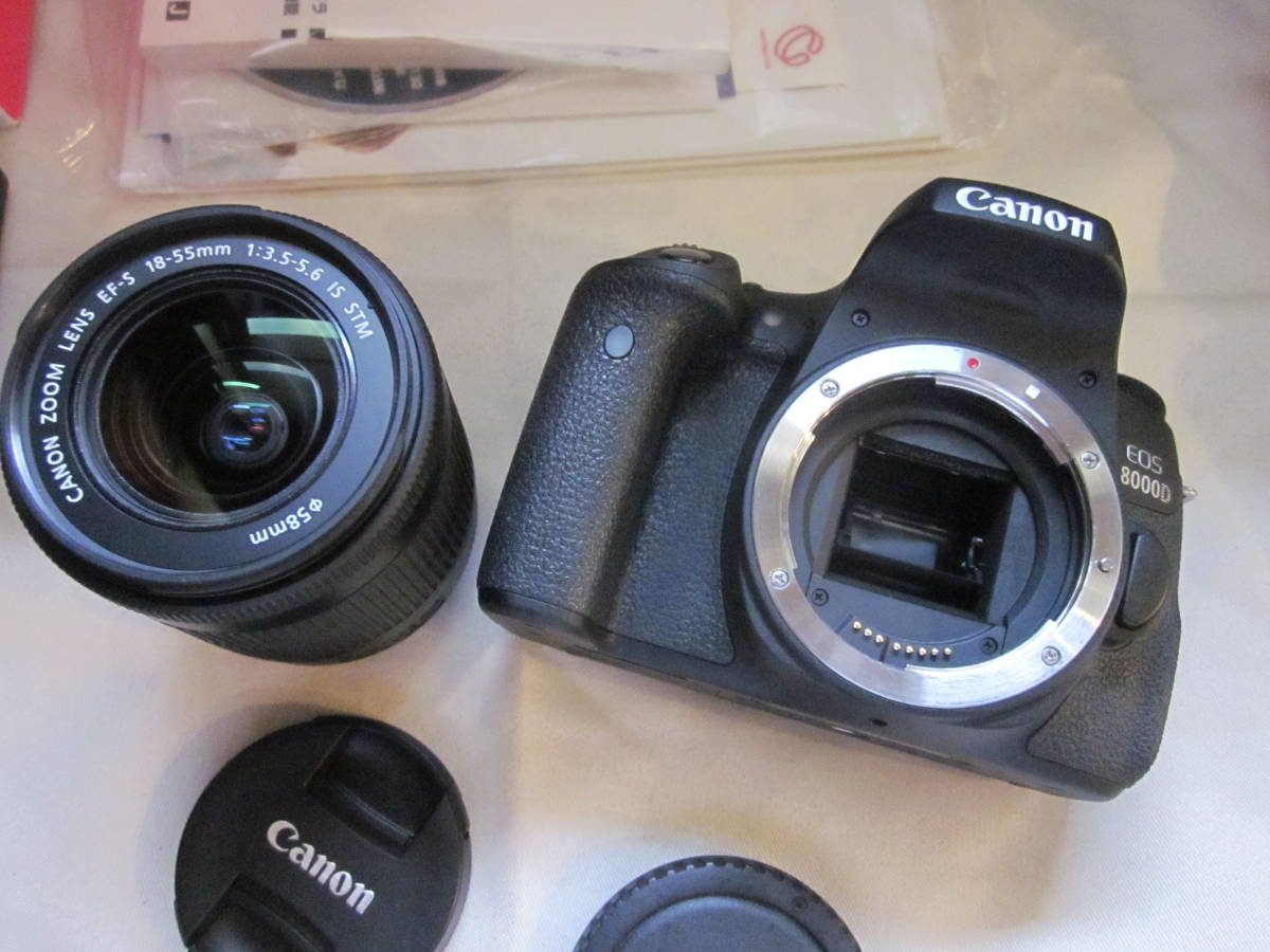 美品、Canon キヤノン EOS 8000D EF-S 18-55mm IS STM、付属品、元箱付