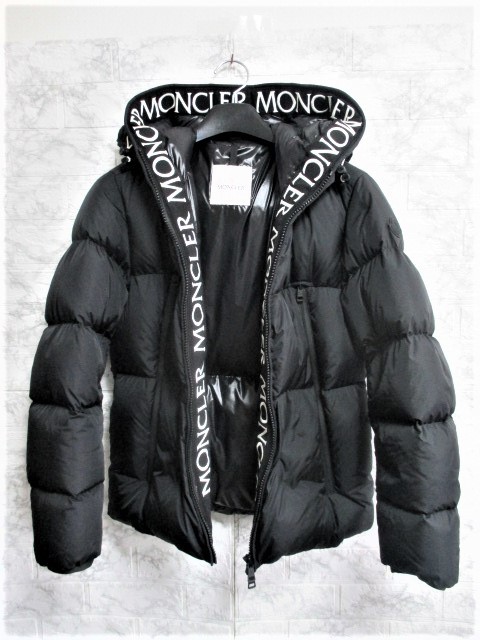 ☆MONCLER モンクレール ロゴ MONTCLA ダウンジャケット ダウン/1/黒☆美品☆国内正規品_画像2