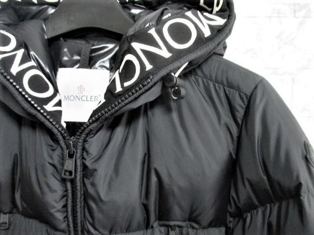 ☆MONCLER モンクレール ロゴ MONTCLA ダウンジャケット ダウン/1/黒☆美品☆国内正規品_画像4