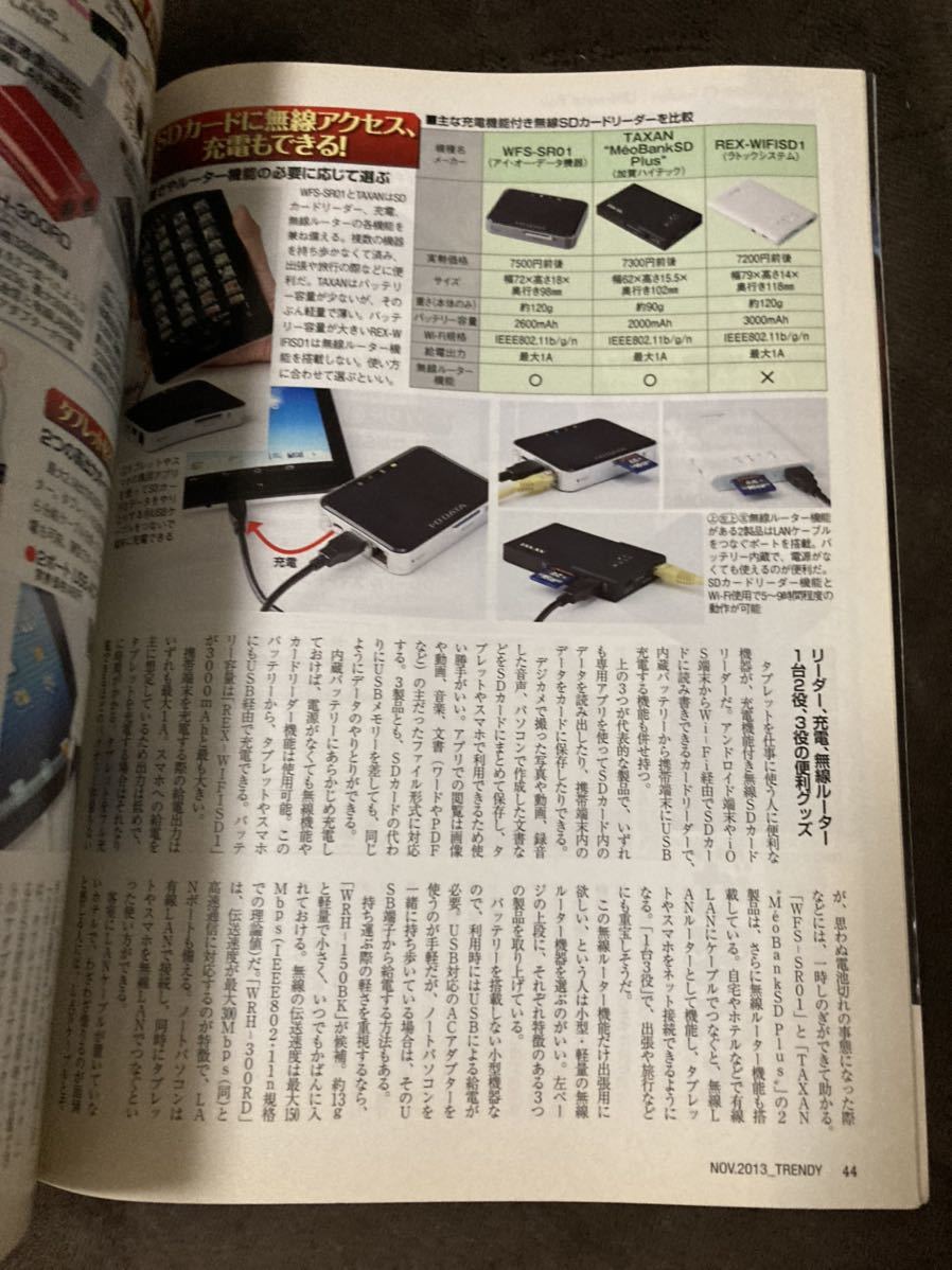 K167-9/TRENDY 日経トレンディ 2013年11月 ドコモiPhoneに買い替える？ タブレット選び&仕事術 目からウロコの格安エア活用術_画像3