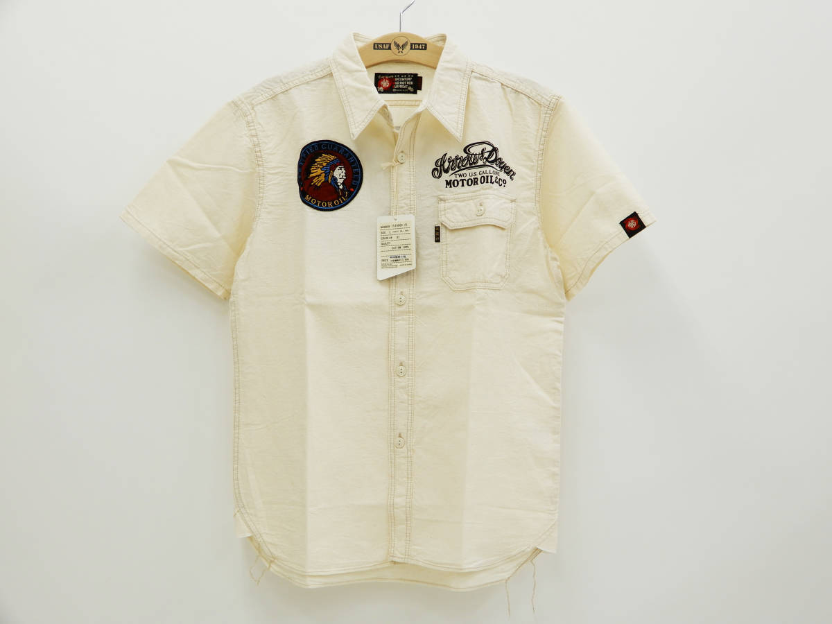 MWS エムダブルエス ワークシャツ アメカジ インディアン 半袖シャツ 1510000 生成 (L) 多少汚れあり 50%オフ (半額) 送料無料 即決 新品
