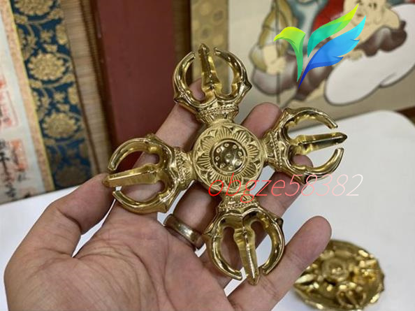密教法具 寺院用仏具」佳品 手作り羯磨&輪羯台☆真鍮製 密教法具 寺院用仏具」佳品 手作り羯磨&輪羯台☆真鍮製