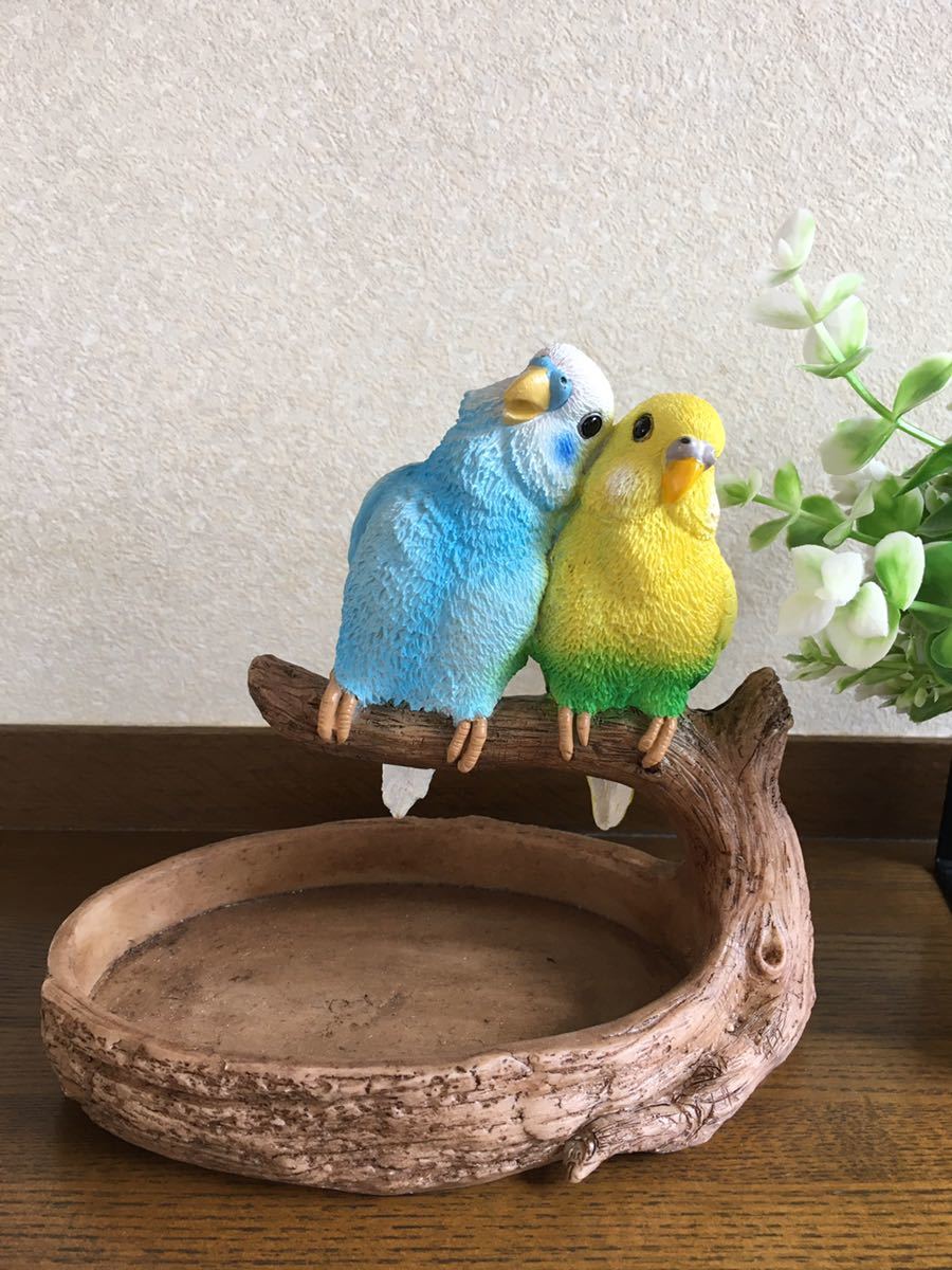 かわいい小鳥♪　インコの小物トレー_画像1