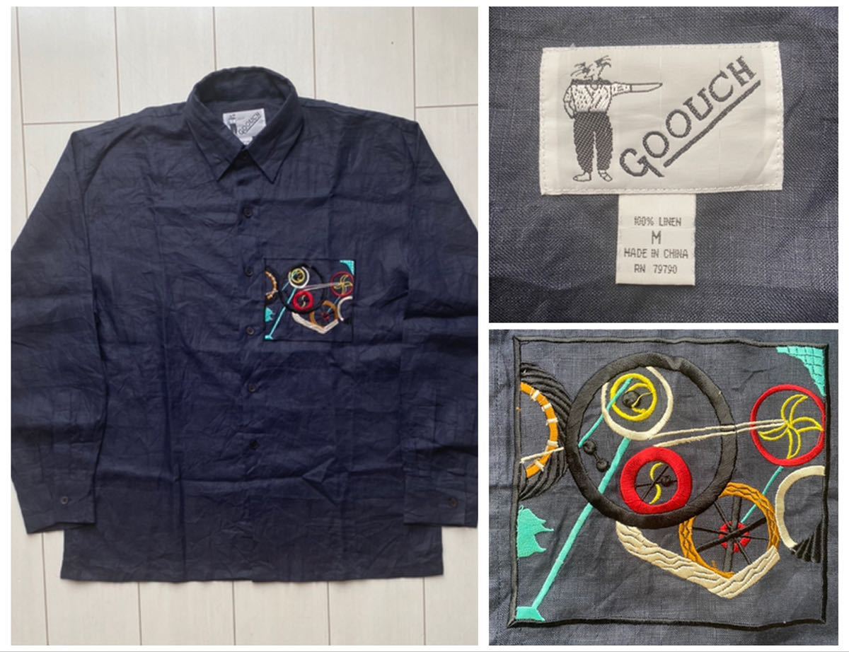 送料無料 80s 90s 未使用 美品 vintageビンテージ GOOUCH グーチ 麻