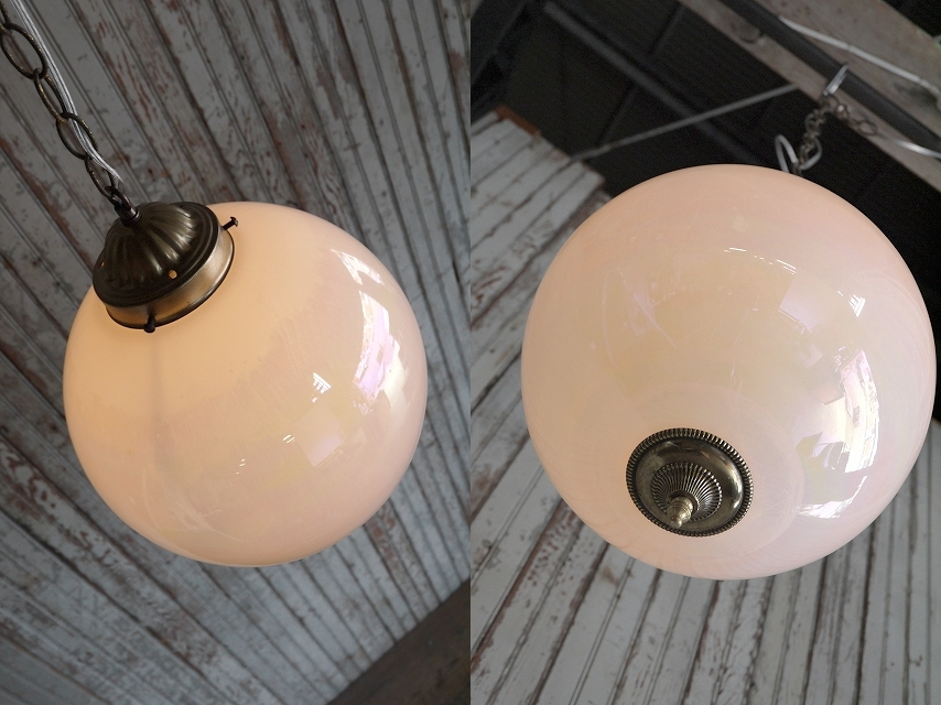 アンティークミルクマーブルガラス吊り下げランプ[alm-423]ディスプレイインテリアコレクションライトUSAビンテージデザイン照明装飾