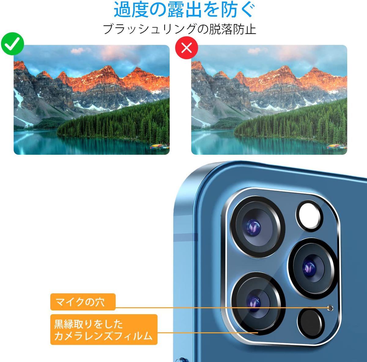 iPhone 14 Pro用　6.1インチ液晶フィルム＋カメラレンズフィルム_画像6