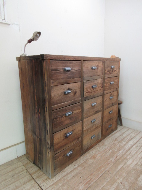  extra-large! old tree taste. 15 cup drawer I412 antique chest television stand storage shelves medicine chest of drawers document shelves store furniture Cafe furniture old furniture natural wood 