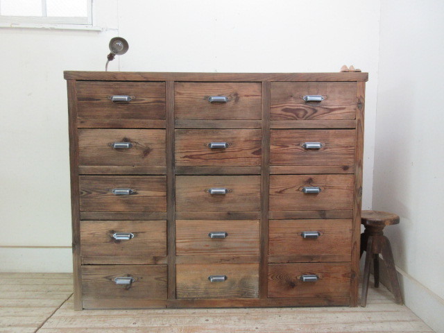  extra-large! old tree taste. 15 cup drawer I412 antique chest television stand storage shelves medicine chest of drawers document shelves store furniture Cafe furniture old furniture natural wood 