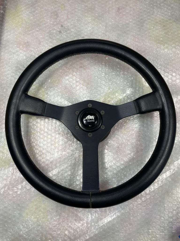 MOMO ja11 ジムニー 純正オプション 38パイ レザーステアリング 美品