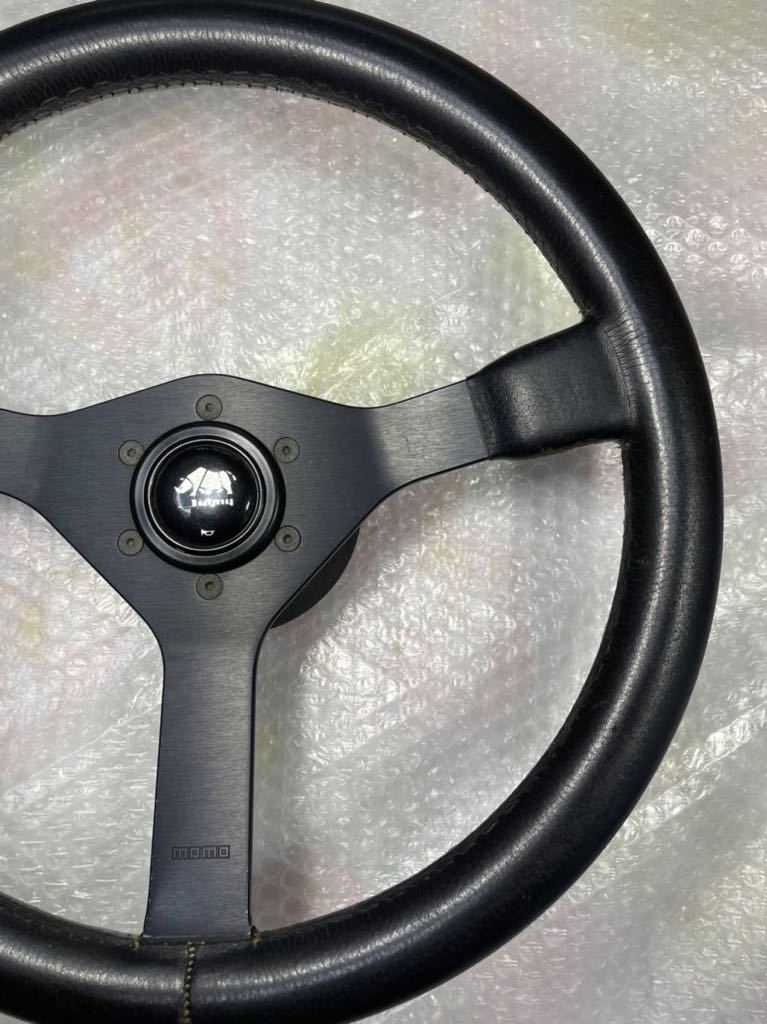 MOMO ja11 ジムニー 純正オプション 38パイ レザーステアリング 美品