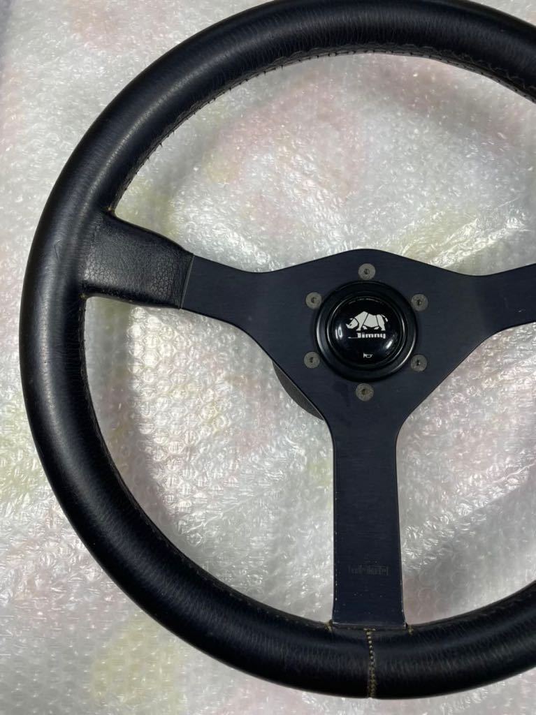 MOMO ja11 ジムニー 純正オプション 38パイ レザーステアリング 美品