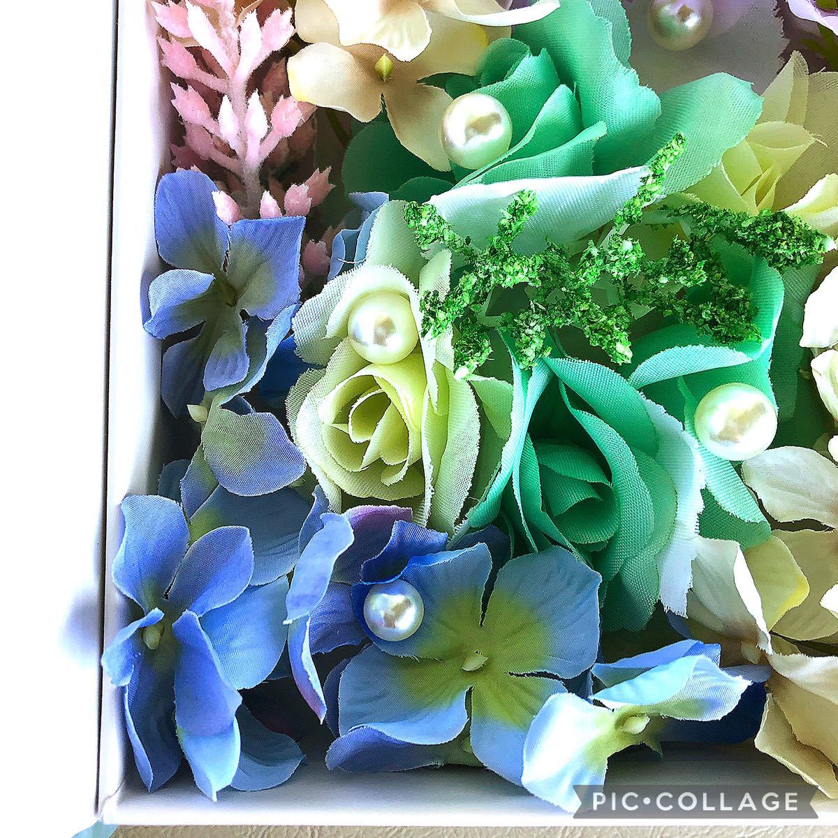 * flower arrangement green rose box * ornament decoration interior artificial flower rose 