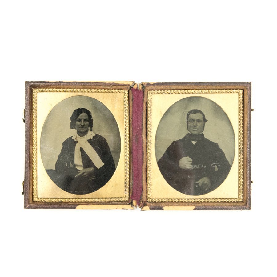 19世紀 ヴィクトリアン アンティークフォト 古写真 湿板印刷 折りたたみ式 フレームセット