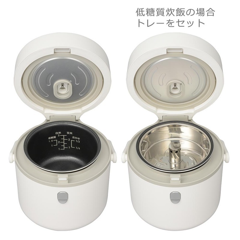 マイコン炊飯器 3合 低糖質ご飯が作れる｜COK-SH300A-W 08-3272 オーム電機_画像2