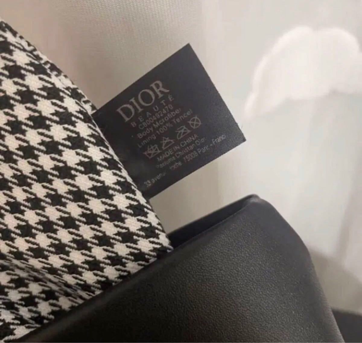 驚きの価格 DIOR ブラックレザーポーチ 千鳥柄 setonda.com