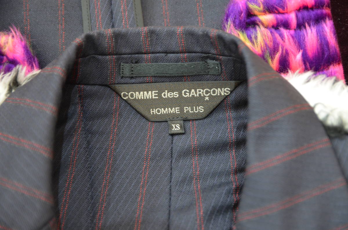 18SS COMME des GARCONS HOMME PLUS コムデギャルソン オム プリュス アニマル柄 ファー付 リメイク ジャケット XS Y-311906_画像3