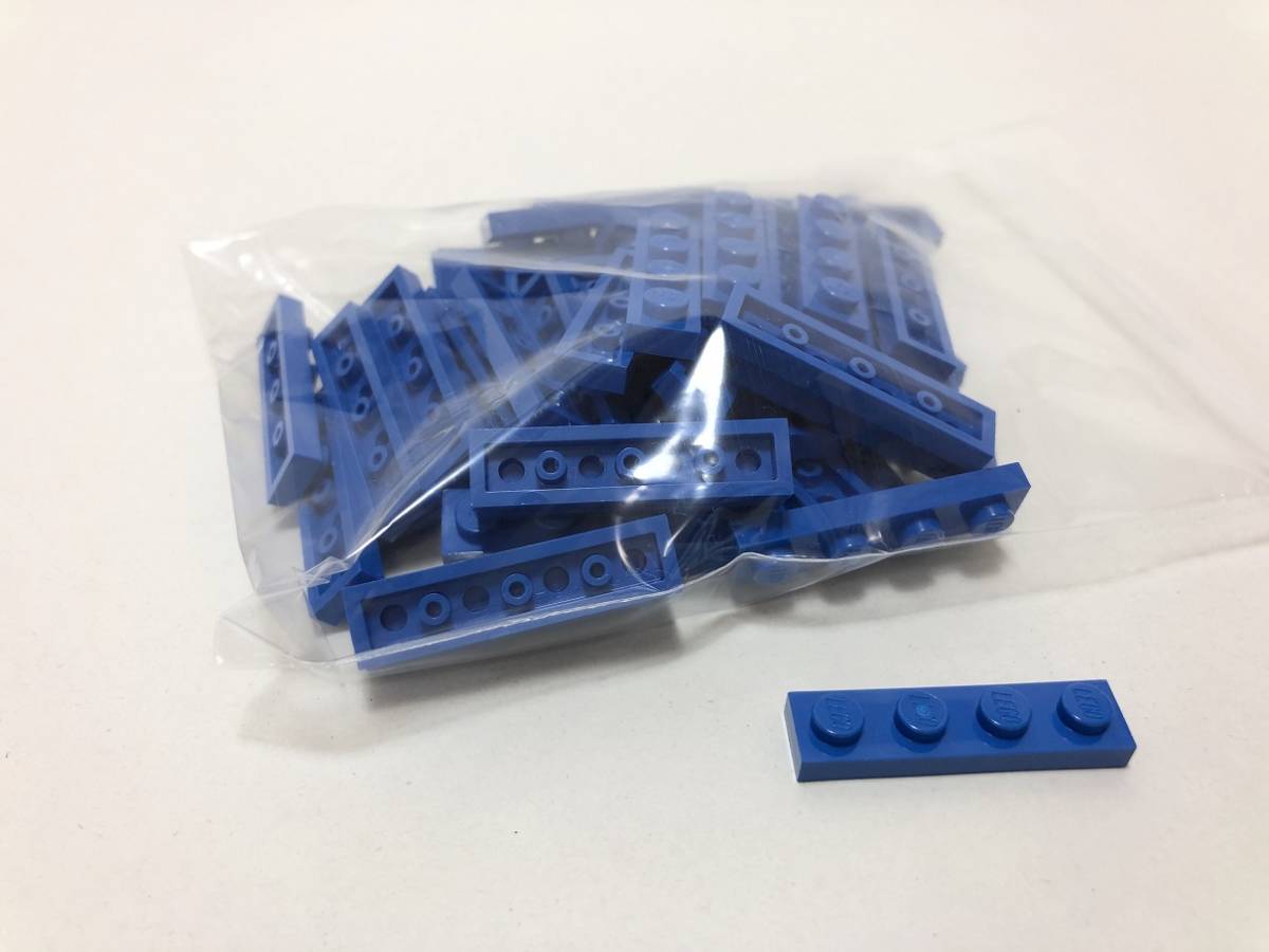 【新品未使用】レゴ　LEGO　プレート　1x4 ブルー　青　50枚　１×４_画像1