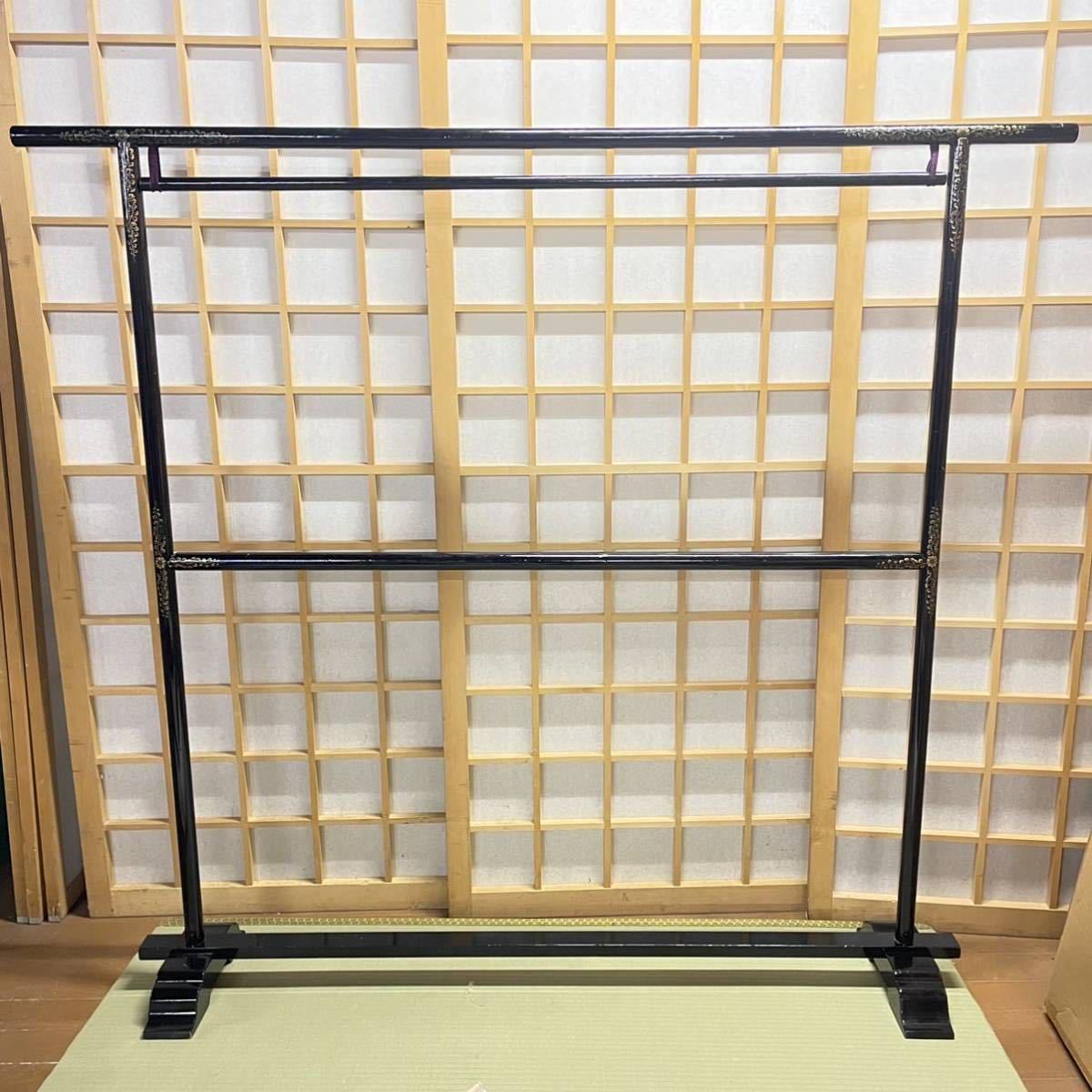 ☆ラスト1組 飾り絵 木製 2段大衣桁 大衣桁 大名衣桁 着物掛け 衣紋