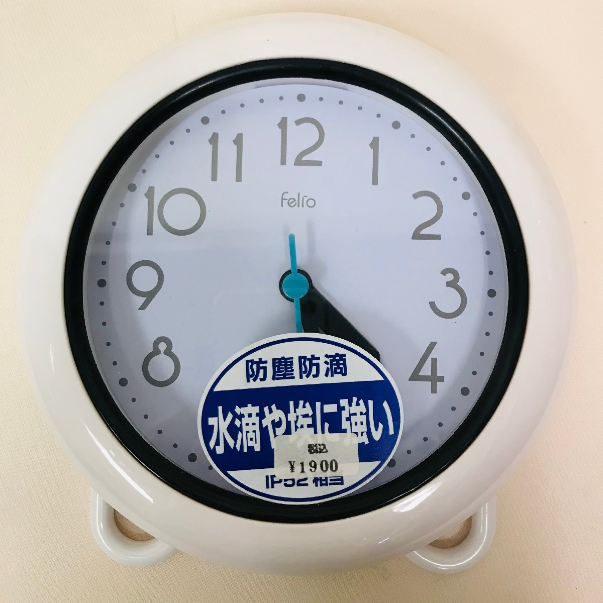 qow.YLE04　バブルコート　felio　KITCHEN＆BATH　CLOCK　FEW130　WH　新品　水滴や埃に強い_画像1