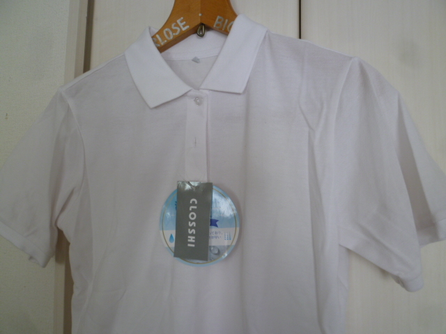 [ new goods ]CLOSSHI/k Rossi -* white simple polo-shirt M/ white .... sweat jimi prevention . water speed . short sleeves tops *BO618