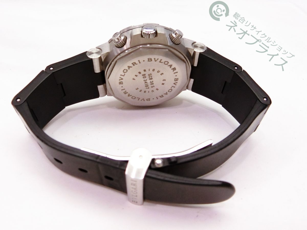 ◆Z2681 BVLGARI ブルガリ ディアゴノ スクーバー クロノ SCB38S メンズ 自動巻 腕時計_画像5