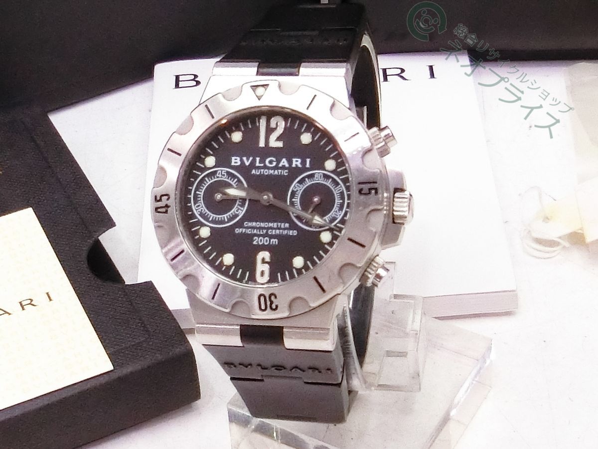 ◆Z2681 BVLGARI ブルガリ ディアゴノ スクーバー クロノ SCB38S メンズ 自動巻 腕時計_画像1