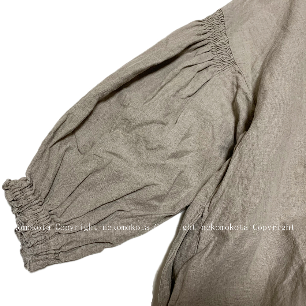 20AW ネストローブ Linen balloon sleeve dress リネン バルーン
