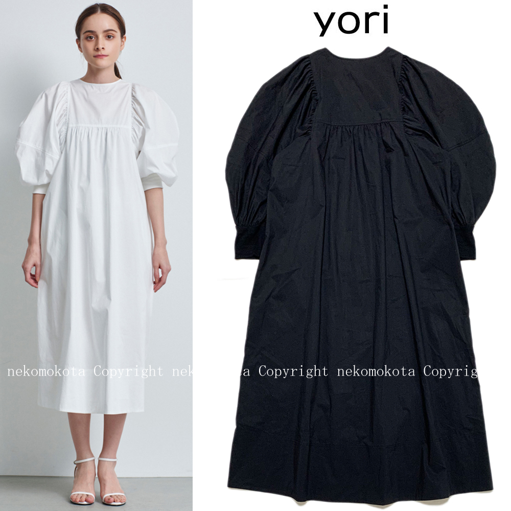 yori 前後2WAYでお使いいただける パフスリーブコットンワンピース