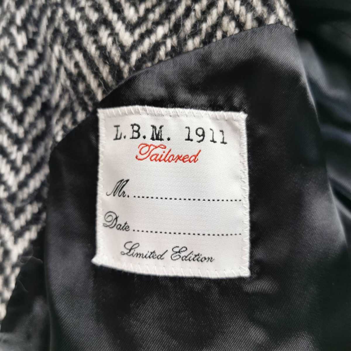 大人気 【美品】L.B.M.1911 ヘリンボーンチェスターコート ルビアム 42