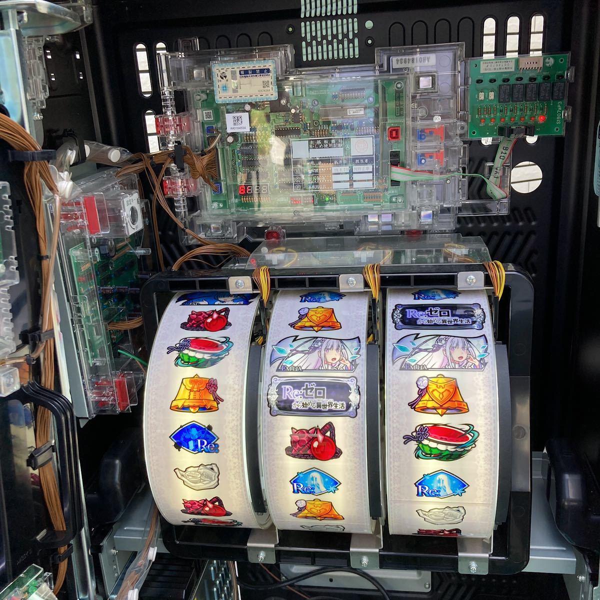 新作 パチスロ実機 リゼロ Reゼロ 双子パネル コイン不要機