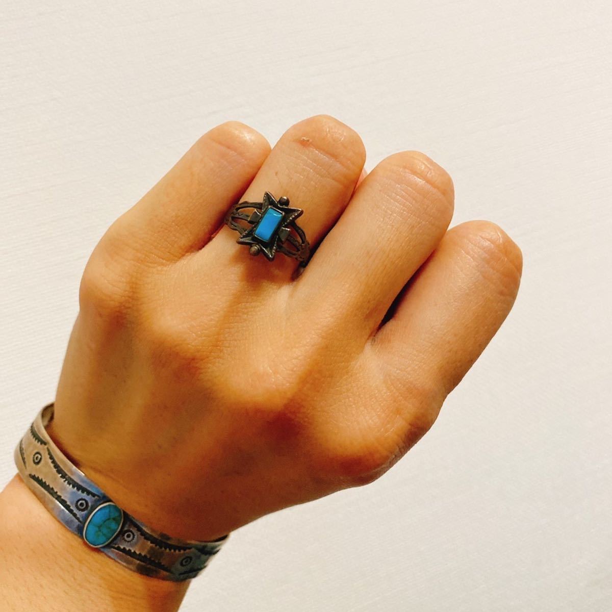 お気にいる】 PETIT 1960's VTG 超希少!NAVAJO TURQUOISE MADEナバホ