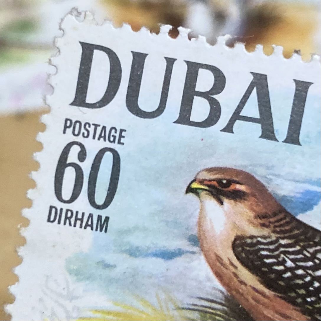 切手 ★ 海外切手 ★ DUBAI ★ ドバイ ★ アラブ首長国連邦 ★ United Arab Emirates ★ UAE ★ 60dirham ★ 鳥 ★ 古切手 ★ 中古品 ★_画像8