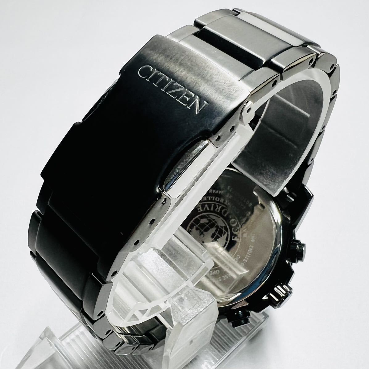 新品】CITIZEN/シチズン エコドライブ 定価8.8万円 電波 ソーラー電池 ブラック ワールドタイム メンズ腕時計 海外版 
