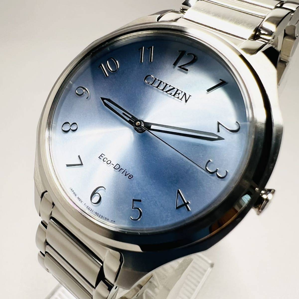 【新品】CITIZEN/シチズン エコドライブ ソーラー定価3.6万円 シルバー/スカイブルー 海外限定モデル レディース腕時計