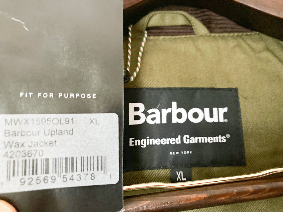 新品！ BARBOUR × ENGINEERED GARMENTS UPLAND WAX バブアー XL オイルドジャケット レア！_画像5