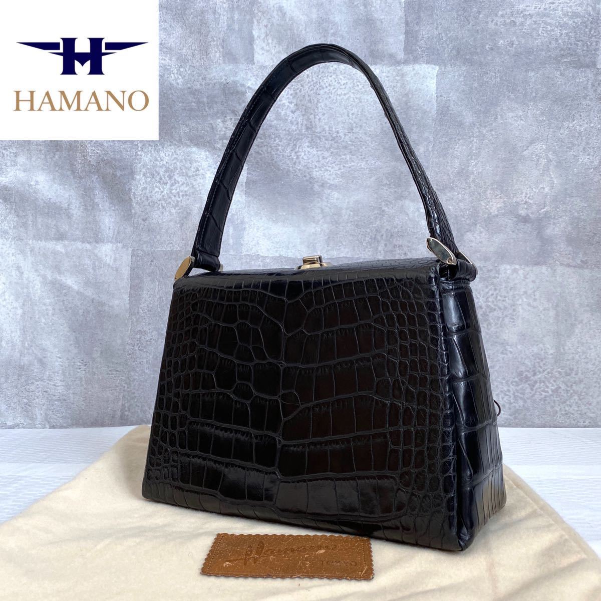 HAMANO 濱野皮革工藝 クロコダイル ロイヤル ハンド バッグ フォーマル-